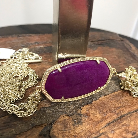NWT Kendra Scott Gold Rayne Necklace in Purple Jade! - Picture 4 of 7
